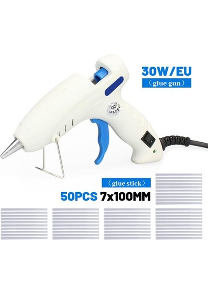 50 Adet Sopa ile 30W Sıcak Tutkal Tabancası Ab Tak ile 7mm Tutkal Sopa Sıcaklık Kontrolü Endüstriyel Ev Zanaat Dıy Yapışkanlı Isı Tabancası Tamir Aracı (Yurt Dışından)