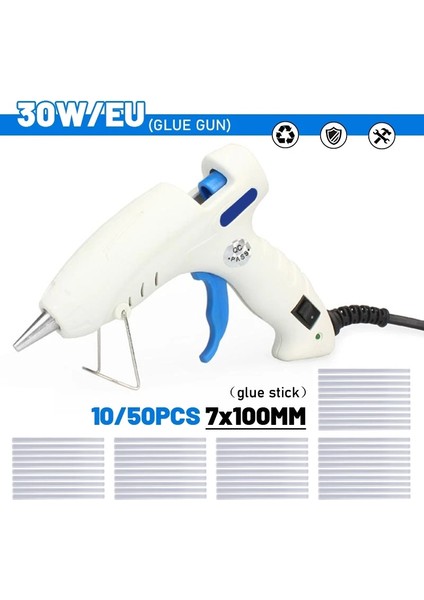 50 Adet Sopa ile 30W Sıcak Tutkal Tabancası Ab Tak ile 7mm Tutkal Sopa Sıcaklık Kontrolü Endüstriyel Ev Zanaat Dıy Yapışkanlı Isı Tabancası Tamir Aracı (Yurt Dışından) fiyatları