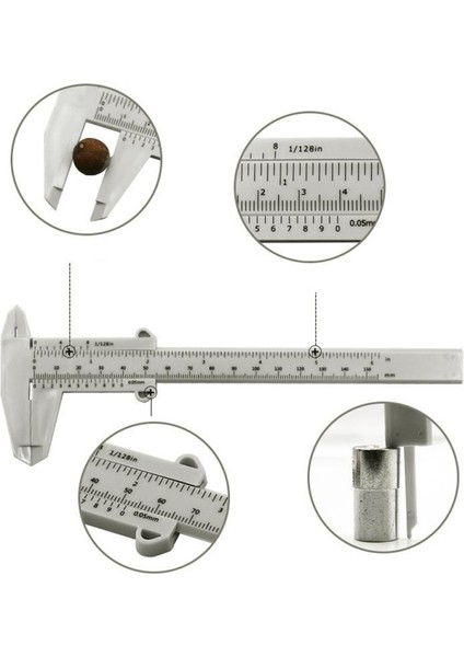 150MM Beyaz 150MM Sürmeli Kumpas Diyafram Derinlik Çapı Dıy Ölçü Aracı Mini Sürgülü Göstergeler Cetvel Mikrometre Ölçüm Aletleri Araçları (Yurt Dışından) fırsatları