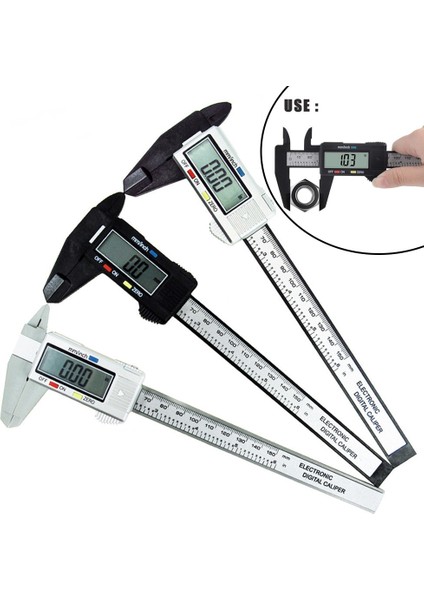 Gy Yüksek Hassasiyetli Elektronik Dijital Ekran Sürmeli Kumpas 0-150MM Plastik Ölçme Aracı Iç Çap Dış Gösterge Cetveli (Yurt Dışından) fiyatları
