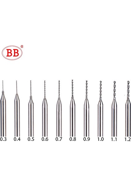 D4X50L 1.1mm Bb Mikro Katı Karbür Matkap Ucu Hassas Mini Cnc Delik Açma 0.15MM Ila 2.9mm Sap Çapı 3mm 1 Adet Metal Çelik Plastik (Yurt Dışından) fiyatları