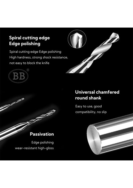 D4X50L 1.1mm Bb Mikro Katı Karbür Matkap Ucu Hassas Mini Cnc Delik Açma 0.15MM Ila 2.9mm Sap Çapı 3mm 1 Adet Metal Çelik Plastik (Yurt Dışından) modelleri