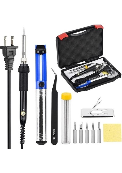 Siyah 220V Ab Tak Jcd 908 Havya Kitleri Ayarlanabilir Sıcaklık El Lehim Kaynak Araçları 60W 220V Lehimleme Uçları Tel Lehim Sökme Pompası Kiti (Yurt Dışından)