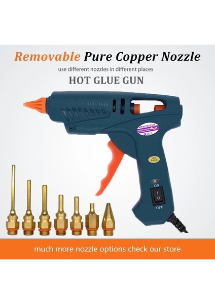 2.0X40MM Nozul 60W, Ab 60W 100W Ab Abd Tak Sıcak Tutkal Tabancası Güç Anahtarı ile Saf Bakır Nozullar 5 Tutkal Çubukları 11MM Ev Güç Aracı Ev Dıy Zanaat (Yurt Dışından) fiyatları
