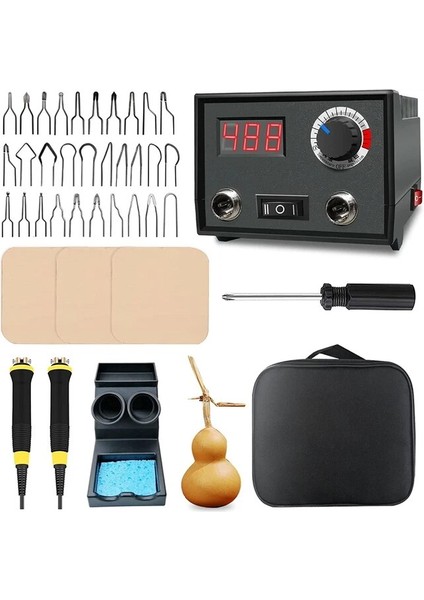 LH40-S2-BAG 60 W, Cn Pyrography Ahşap Yakma Kiti Profesyonel Ahşap Yakıcı Aracı Çift Kalem Çanta ile 30 Ipuçları (Yurt Dışından)
