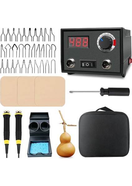 LH40-S2-BAG 60 W, Cn Pyrography Ahşap Yakma Kiti Profesyonel Ahşap Yakıcı Aracı Çift Kalem Çanta ile 30 Ipuçları (Yurt Dışından)