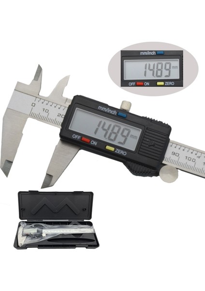Sadece Bir Kumpas 150 mm Dijital Elektronik Sürmeli Kumpas Mikrometre 6 Inç Geniş Ekran LCD Ekran Paslanmaz Çelik Metal Kumpas Ölçüm Aleti (Yurt Dışından)