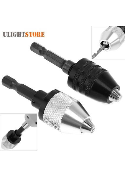 Siyah 0.3mm-6.5mm Büküm Matkap Chuck Tornavida Darbeli Sürücü Adaptör Matkap Uçları Elektrikli Öğütücü Elektrikli El Aletleri Için 1/4 Hex Shank ile (Yurt Dışından)