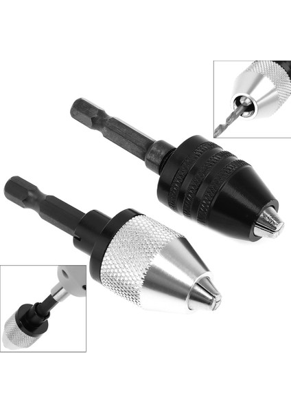 Siyah 0.3mm-6.5mm Büküm Matkap Chuck Tornavida Darbeli Sürücü Adaptör Matkap Uçları Elektrikli Öğütücü Elektrikli El Aletleri Için 1/4 Hex Shank ile (Yurt Dışından) fiyatları