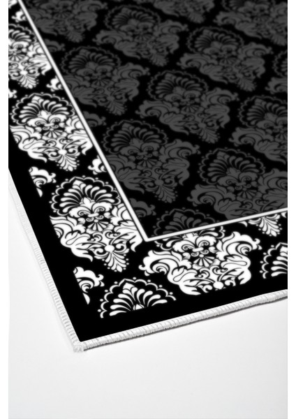 Dijital Mutfak Halısı Trend Keçe Kaymaz Taban Modern Yolanda Siyah fırsatları