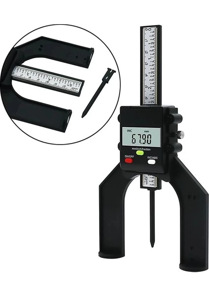 4 Düğmeler Dijital Derinlik Ölçer LCD Yükseklik Ölçerler Kaliperleri Yönlendirici Masalar Için Manyetik Ayaklı Ağaç Işleme Ölçme Araçları (Yurt Dışından) modelleri