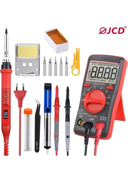 Beyaz 80W, Ab Jcd 908U Havya Kiti LCD Aydınlatma Çok Fonksiyonlu Düğme Ayarlanabilir Sıcaklık Havya Istasyonu Kaynak Demiri 80W 220V (Yurt Dışından)