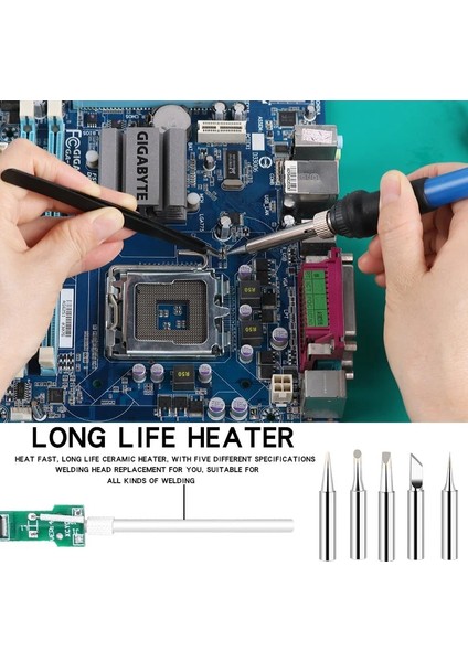 1 Parça Set Ingiltere Ayarlanabilir Sıcaklık Elektrikli Havya Kaynak Aracı Seti Seti 110 V/220 V Havya 60 W Onarım Aracı Komple Set (Yurt Dışından)