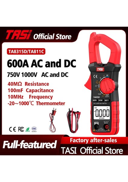 TA8315B (Ac 600A) Tası TA8315 Serisi Dijital Pens Metre Ampermetre, Ac/dc Akım Sıcaklığı Yüksek Hassasiyetli Multimetre Kapasite True Rms Ncv (Yurt Dışından) fırsatları