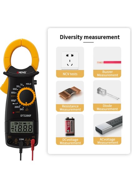 Sarı Aneng DT-3266F Dijital Amper Pens Metre Multimetre Direnç Kapasite Ohm Akım Gerilim Test Cihazı True Rms Voltmetre Ampermetre (Yurt Dışından) modelleri