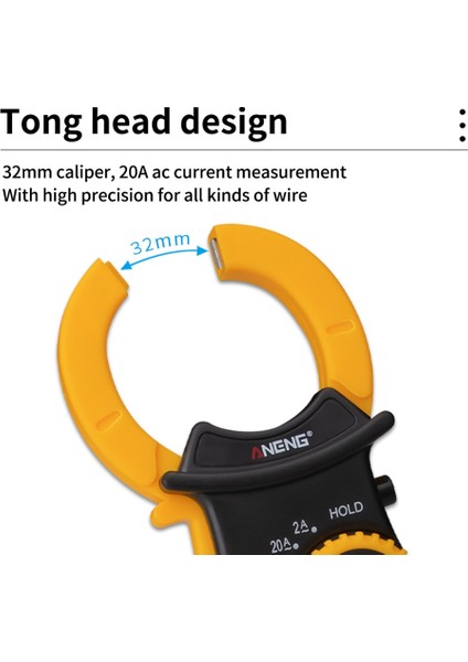 Sarı Aneng DT-3266F Dijital Amper Pens Metre Multimetre Direnç Kapasite Ohm Akım Gerilim Test Cihazı True Rms Voltmetre Ampermetre (Yurt Dışından) indirimleri