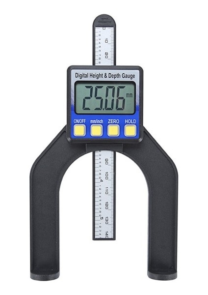 Mavi 0-80MM Dijital Derinlik Ölçer Ölçer Aracı Dijital Ağaç Işleme Yükseklik Göstergeleri Kaliper Marangozluk Ölçme Ölçme Araçları (Yurt Dışından)