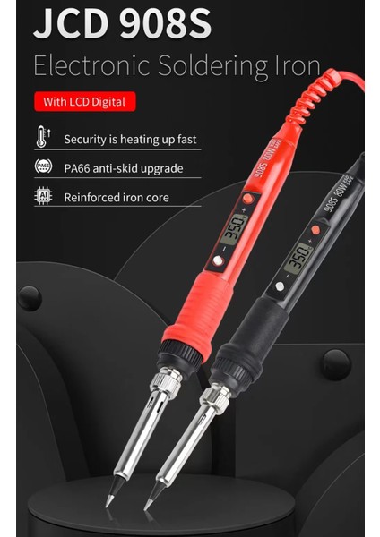 1.0mm Ab 220V Jcd Elektrikli Havya 80W LCD Dijital Ekran Ayarlanabilir Sıcaklık Havya Ipuçları 220V/110V Kaynak Lehim Araçları (Yurt Dışından) fiyatları