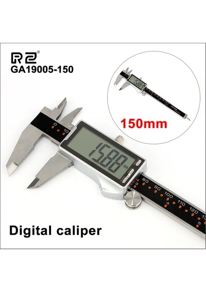 GA19005-150 Rz Sürmeli Kumpas Dijital Kumpas Paslanmaz Çelik Takip Metal Elektronik El 0-150MM Sürmeli Kumpas Ölçme Aletleri (Yurt Dışından)