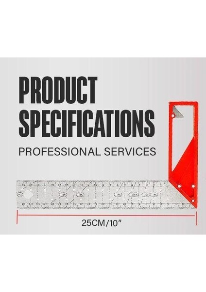 25 cm 10 Inç Açı Işaretleme Aracı 10/12/16 Inç Hassas 90 Derece Kare Cetvel Çıkıntı It Kare Ağaç Işleme Için Açı Işaretleme Delik Aracı Paslanmaz (Yurt Dışından)