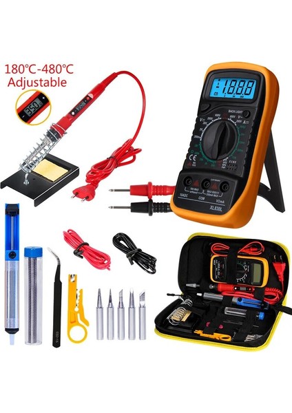 Koyu Mavi 60W, Abd Elektrikli Havya Multimetre Seti Dijital Ekran Havya Seti Üreticisi 80/60W Abd, Ab Ölçer Bez Çanta (Yurt Dışından)