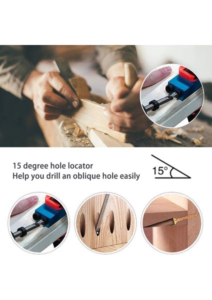 14 Adet Set Ağaç Işleme Eğik Cep Delik Bulucu Jig Kiti 15 Derece Açı Matkap Kılavuzu Seti Delik Zımba Dıy Marangozluk Araçları Matkap Uçları (Yurt Dışından)