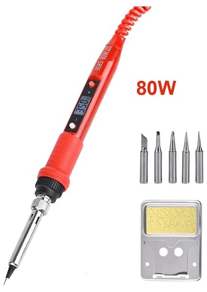 Sarı 80W 110V, Ab Jcd Elektrikli Havya 80W Ayarlanabilir Sıcaklık LCD Kaynak Aracı Seramik Isıtıcı Havya Kafa Kaynak Onarım Araçları (Yurt Dışından)