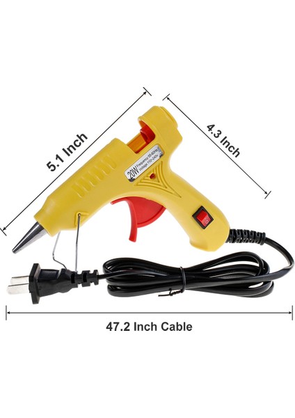 20 Adet Tutkal Çubukları Ab 20W Sıcak Tutkal Tabancası Tutkal Sopa ile 7mm * 200MM Tutkal Sopa Mini Elektrikli Tabanca Sıcaklık Isıtıcı Eriyik Greft Onarım Aracı Isı Sıcaklığı Aracı (Yurt Dışından)