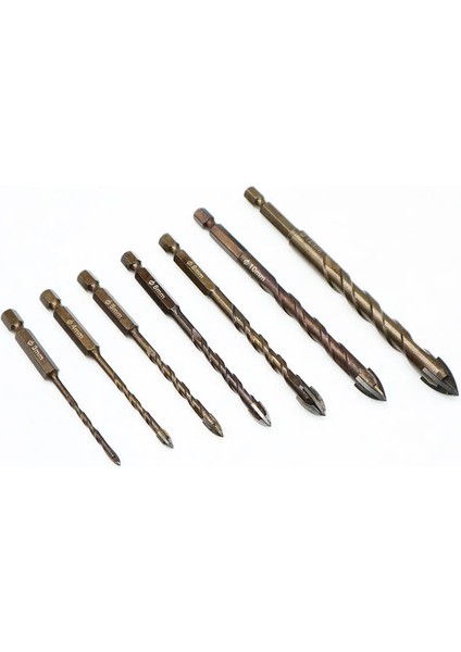 Kahverengi 4mm Justınlau Çapraz Hex Kiremit Uçları Cam Seramik Beton Delik Açıcı Alaşımlı Üçgen Matkap Boyutu 3/4/5/6/8/10/12 mm (Yurt Dışından) fırsatları