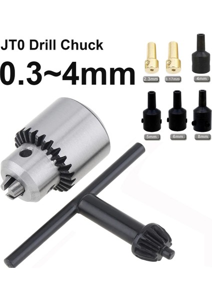 5mm Çubuk 0.3-4mm Jto Matkap Pens Chuck ile 1/4 ''chuck Iç Delik Çapı Altıgen Anahtar Anahtarı Jt0 Adaptörü ile Dıy Elektrikli Matkap (Yurt Dışından)