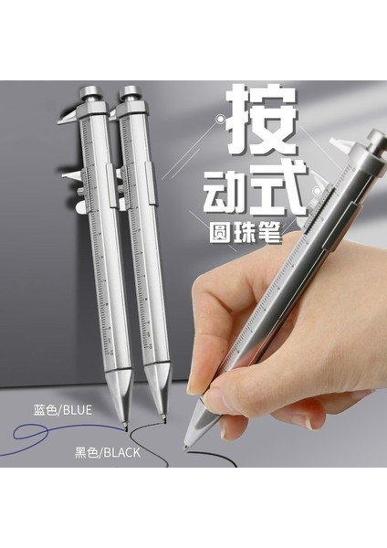 Siyah 0-100MM Sürmeli Kumpas Aracı Tükenmez Kalem Gümüş Sürmeli Kumpas Çok Fonksiyonlu Kalem Yaratıcı Okul Hediyeleri Işaretleyici Kalem El Aletleri (Yurt Dışından)