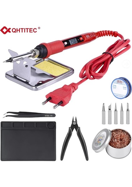 908S Kıt1 80W 110V, Abd Jcd Ayarlanabilir Sıcaklık Havya Kiti 80W 220V 110V LCD Ekran Elektrikli Havya Rework Istasyonu Kaynak Onarım Araçları (Yurt Dışından)