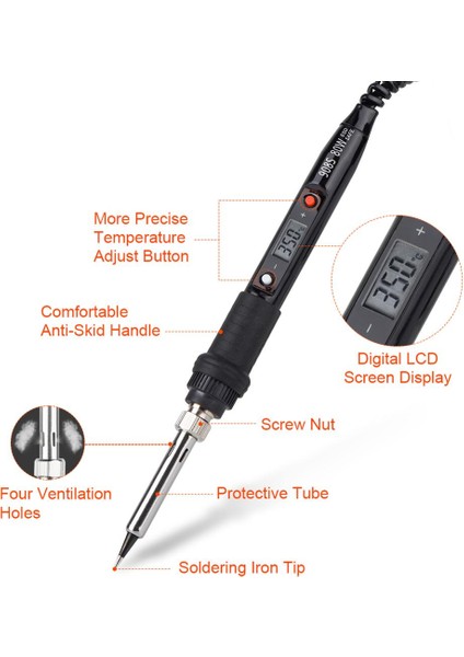 Kırmızı 80W 220V, Abd Jcd Elektrikli Havya 80W Ayarlanabilir Sıcaklık LCD Kaynak Aracı Seramik Isıtıcı Havya Kafa Kaynak Onarım Araçları (Yurt Dışından) modelleri