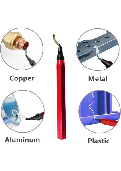 1 Takım Kırmızı RB1000 Kolu Çapak Metal Çapak Alma Aracı Kolu Sökücü Kesme Aleti 10 Adet Döner Çapak Alma Bıçağı Deburred Için Luminyum Bakır (Yurt Dışından) indirimleri