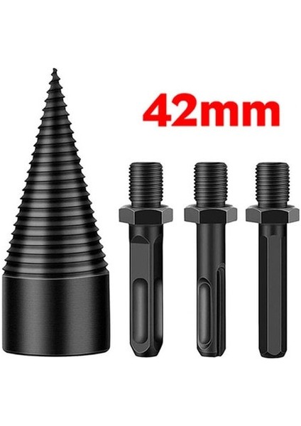 42MM Set A 32/42/50MM Yakacak Odun Doğrama Ahşap Matkap Ucu Yarma Konisi Kütük Ayırıcı Yakacak Odun Kıyıcı Ahşap Bölünmüş Koni Matkap Ucu Ağaç Işleme Aleti (Yurt Dışından)