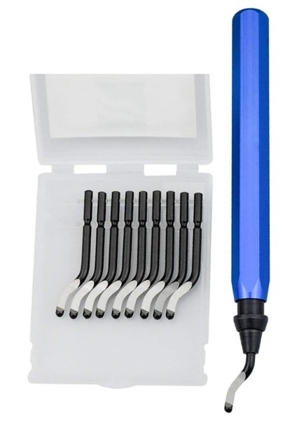 1 Takım Mavi RB1000 Kolu Çapak Metal Çapak Alma Aracı Kolu Sökücü Kesme Aleti 10 Adet Döner Çapak Alma Bıçağı Deburred Için Luminyum Bakır (Yurt Dışından)