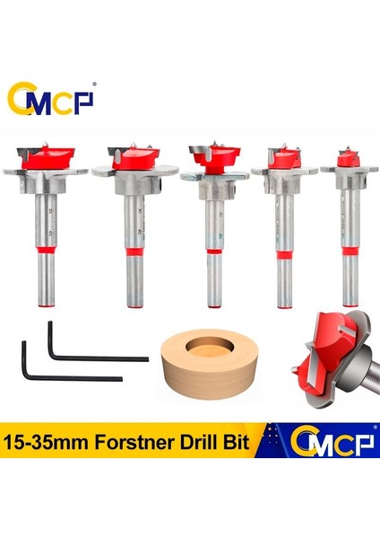 5 Adet Set Menteşe Delik Açıcı 15-35MM Ayarlanabilir Karbür Matkap Ucu Ağaç Işleme Pozisyon Delik Testere Forstner Matkap Ucu Sıkıcı Bit Ahşap Kesici (Yurt Dışından)