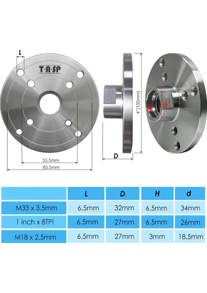 M18 x 2.5 Tasp 4 "100MM Ahşap Torna Yüz Plakası M33 M18 1 Inç Dişli Ağaç Işleme Makinesi Torna Aynası Flanş Ön Plakası (Yurt Dışından) indirimleri