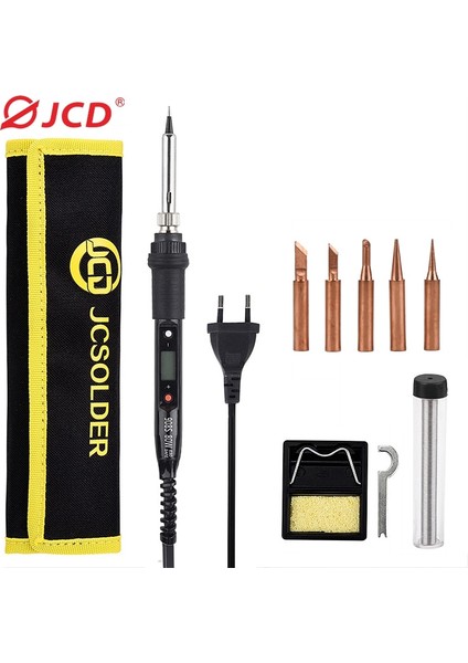 Kırmızı 80W 110V,AB, Kaynak Uçlu Jcd Elektrikli Havya 80W LCD Dijital Ekran Ayarlanabilir Sıcaklık Havya Uçları 220V/110V Kaynak Lehim Aletleri (Yurt Dışından)