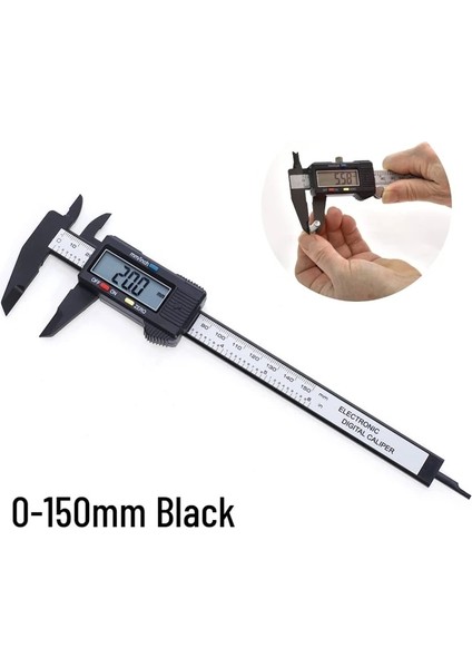 0-150MM Siyah Dijital Kumpas Paslanmaz Çelik Ölçüm Cihazı Elektronik Dijital Sürmeli Kumpas Mikrometre Ölçme Aracı Dijital Cetvel (Yurt Dışından)