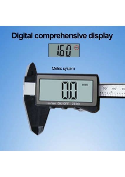 0-150MM Siyah Dijital Kumpas Paslanmaz Çelik Ölçüm Cihazı Elektronik Dijital Sürmeli Kumpas Mikrometre Ölçme Aracı Dijital Cetvel (Yurt Dışından)