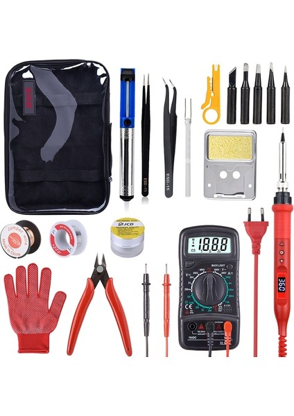 Mavi 80W 220V, Ab Jcd 80W Havya 220V/110V Çok Fonksiyonlu Düğme Lehimleme Istasyonu Ayarlanabilir Sıcaklık Lehimleme Ütü Kitleri Ipuçları 908U (Yurt Dışından)