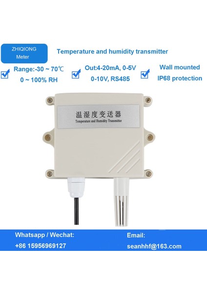 4-20MA Görüntü Yok Modbus 0-5V 0-10V 4 20MA RS485 Yüksek Sıcaklık Nem Co2 Sensör Verici IP68 Koruma Seviyesi Düşük Sıcaklık Dayanımı (Yurt Dışından)