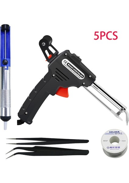 5 Adet Siyah Set Ab 220V Otomatik Lehimleme Tabancası 110V/220V 60W Abd/ab Tak El Tipi Dahili Isıtma Otomatik Teneke Tabancası Kaynak Onarım Araçları Göndermek (Yurt Dışından)