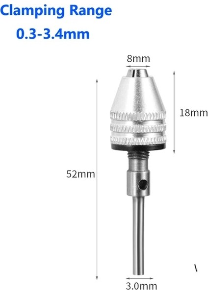0.3-3.4 3mm Mini Anahtarsız Matkap Chuck 0.3-8mm Elektrikli Matkap Uçları Collet Fikstür Aracı Hex Shank Hızlı Değişim Dönüştürücü Mandril Gravür Chuck (Yurt Dışından)