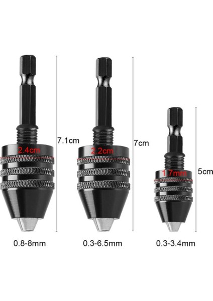 0.3-3.4 3mm Mini Anahtarsız Matkap Chuck 0.3-8mm Elektrikli Matkap Uçları Collet Fikstür Aracı Hex Shank Hızlı Değişim Dönüştürücü Mandril Gravür Chuck (Yurt Dışından)