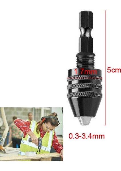 0.3-3.4 3mm Mini Anahtarsız Matkap Chuck 0.3-8mm Elektrikli Matkap Uçları Collet Fikstür Aracı Hex Shank Hızlı Değişim Dönüştürücü Mandril Gravür Chuck (Yurt Dışından)