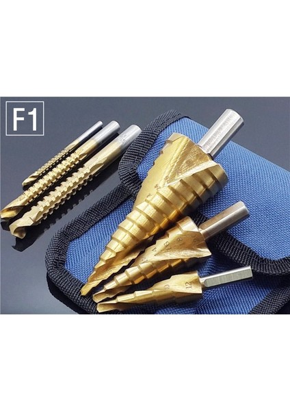 F1 6 Adet Hss Çelik Titanyum Adım Matkap Ucu Seti 4-12/20/32MM Metal Delik Kesici Ahşap Koni Çekirdek Delme Delik Testere Aracı + 3,6,8 Testere Matkap (Yurt Dışından)
