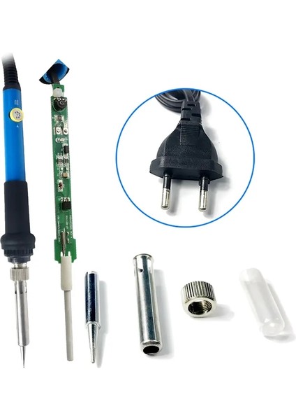 Koyu Mavi 60W, Ab Qhıtec Elektrikli Havya 60W Ayarlanabilir Sıcaklık 220V Mini Kolu Isı Kalem Havya Ipuçları Kaynak Onarım Araçları (Yurt Dışından)
