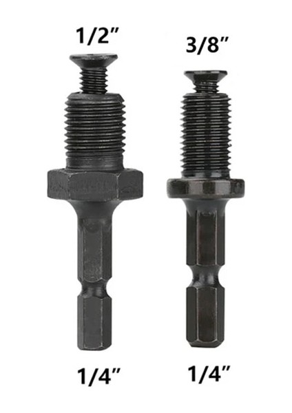 2 Adet Set Matkap Chuck Adaptörü 1/4 "hex Shank Adaptörü 1/2" 3/8 "erkek Konu Elektrikli Matkap Uçları Collet Hızlı Değişim Dönüştürücü (Yurt Dışından)